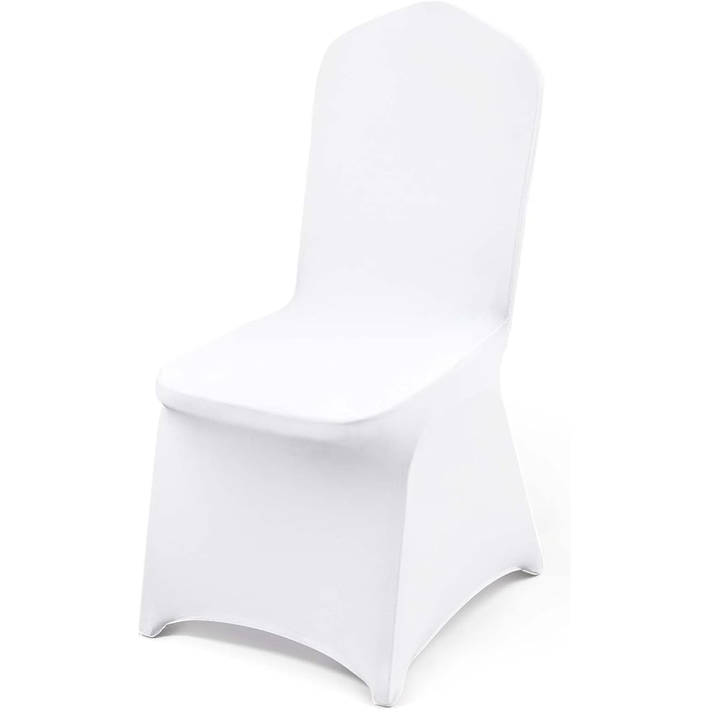 VEVOR 100 Pcs White Chair Covers Polyester Spandex Chair Cover Stretch Slipcovers for Wedding Party Dining Banquet Flat-Front Chair Covers : Home & Kitchen