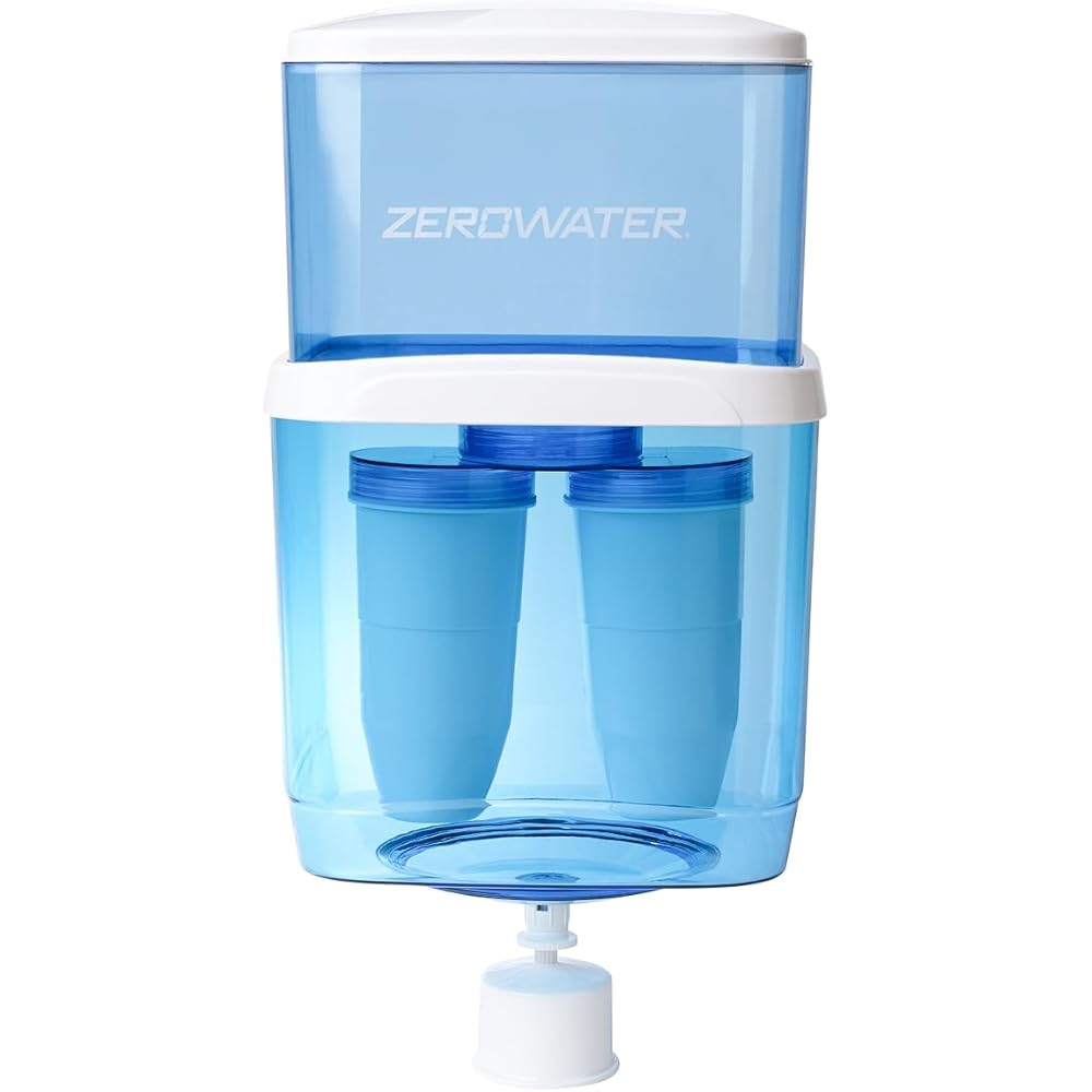 ZeroWater ZJ-004S, Refillable Filtered Water Cooler Jug, 5 Gallon Capacity, NSF Certified to Reduce Lead, Other Heavy Metals and PFOA/PFOS, Blue: Home & Kitchen