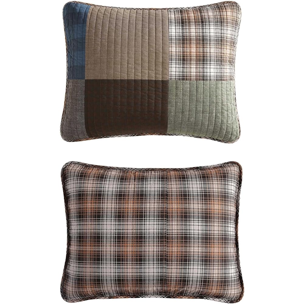 Eddie Bauer - King Quilt Set, Premium Cotton Reversible Bedding with Matching Shams, Patchwork Luxurious Bedding Set (Classic Patchwork Green, King) : Home & Kitchen