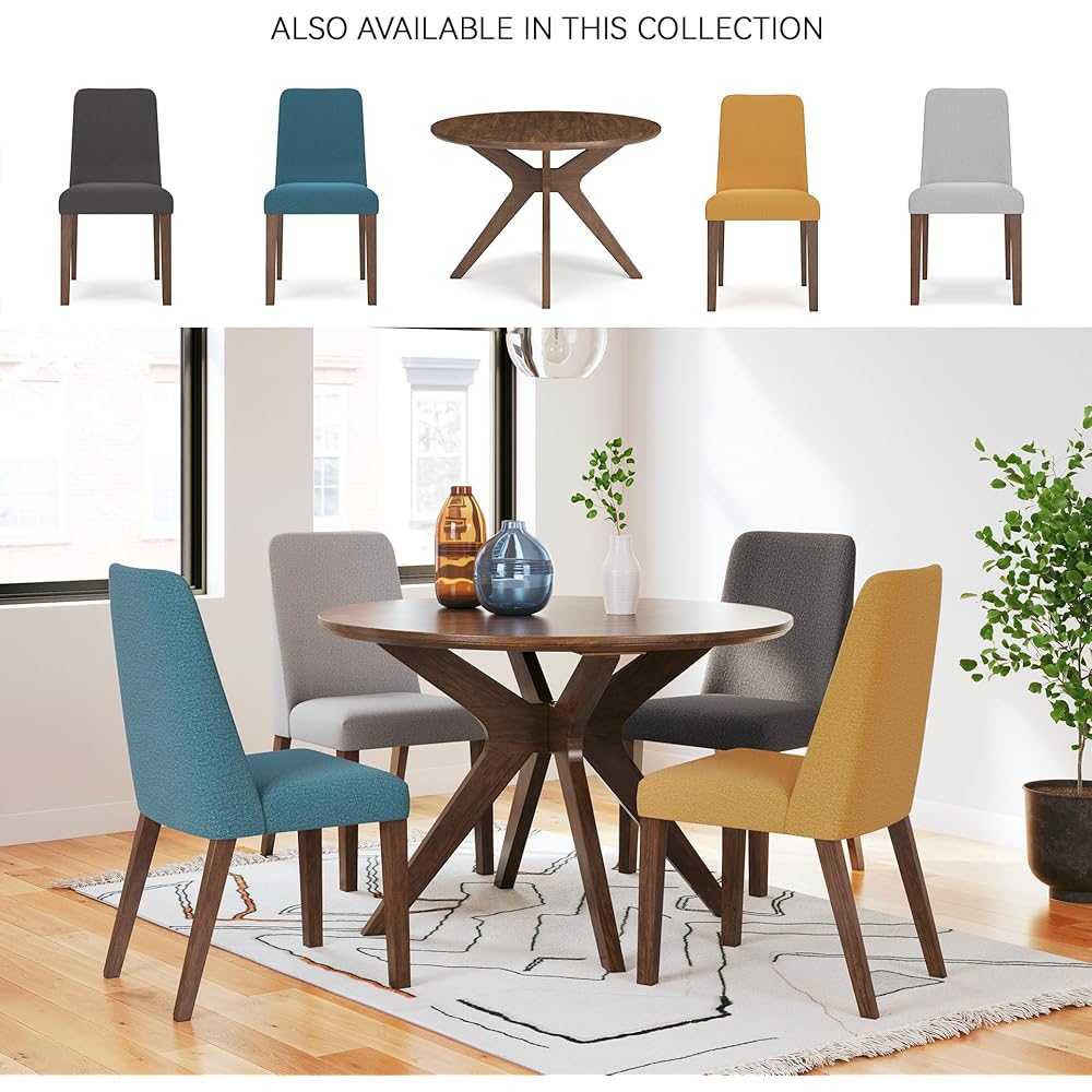 - Signature Design by Ashley Lyncott Traditional Round Dining Room Table, Seats up to 4, Brown - Tables