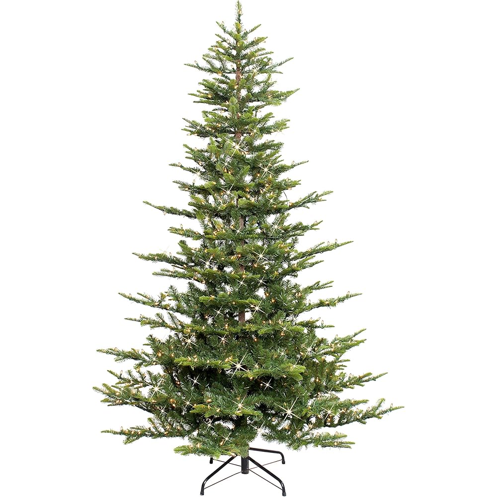 Puleo International 6.5 Foot Pre-Lit Aspen Fir Artificial Christmas Tree with 500 UL Listed Clear Lights, Green