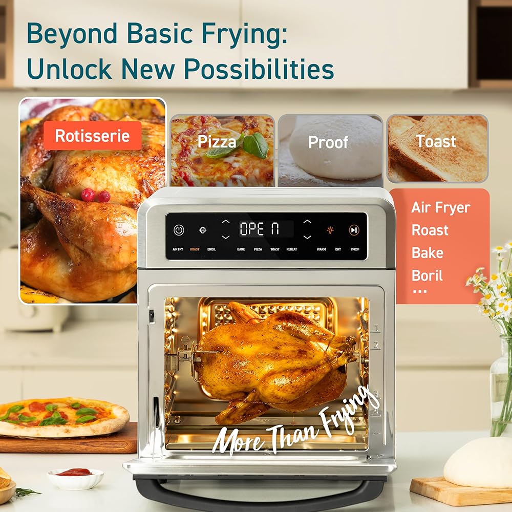 COSORI 11-in-1 Air Fryer Oven , 13Qt Small Footprint Airfryer combo with Rotisserie, Toast, Bake, Roast, Reheat Functions and more, Recipe Book & 6 Accessories Included, Perfect for Small Contertop: Home & Kitchen