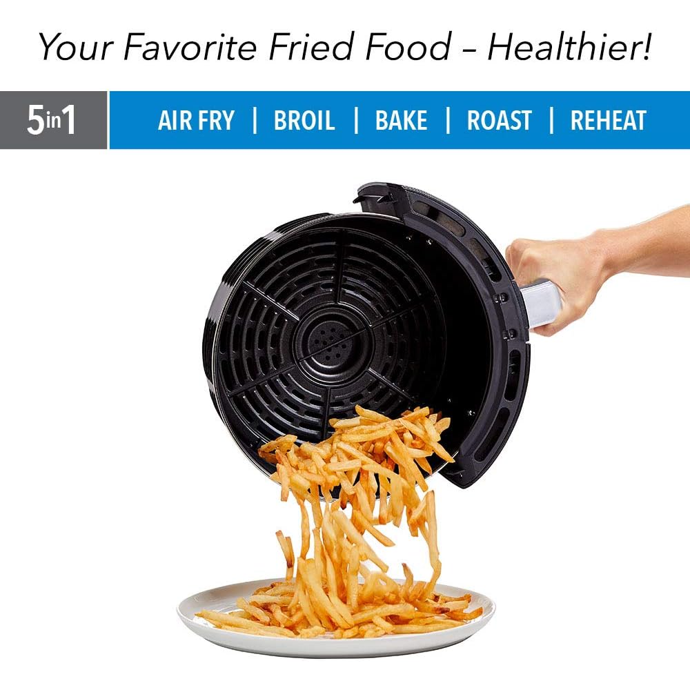 PowerXL Air Fryer 7 QT Maxx Classic, Extra Hot Air Fry, Cook, Crisp, Broil, Roast, Bake, High Gloss Finish, Nonstick, Black : Home & Kitchen