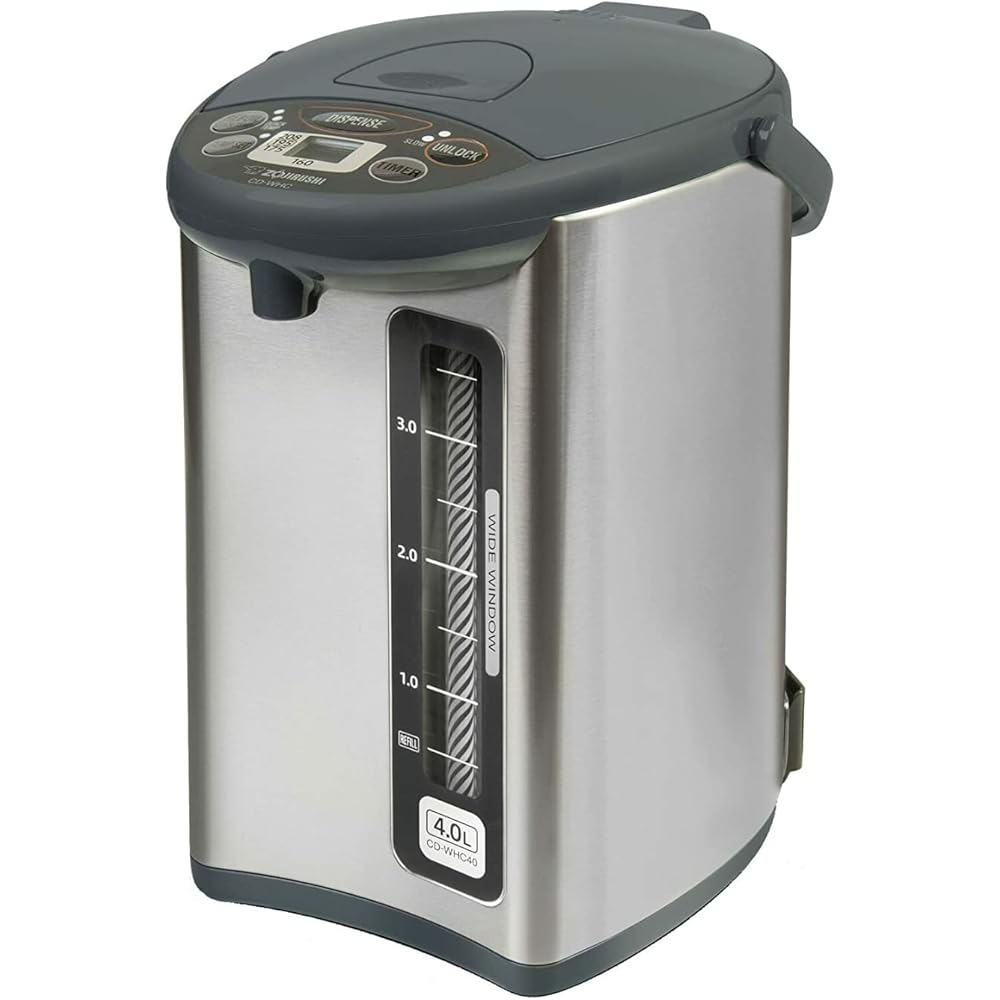 Zojirushi CD-WHC40XH Micom Water Boiler and Warmer, 135 oz, Stainless Gray : Home & Kitchen