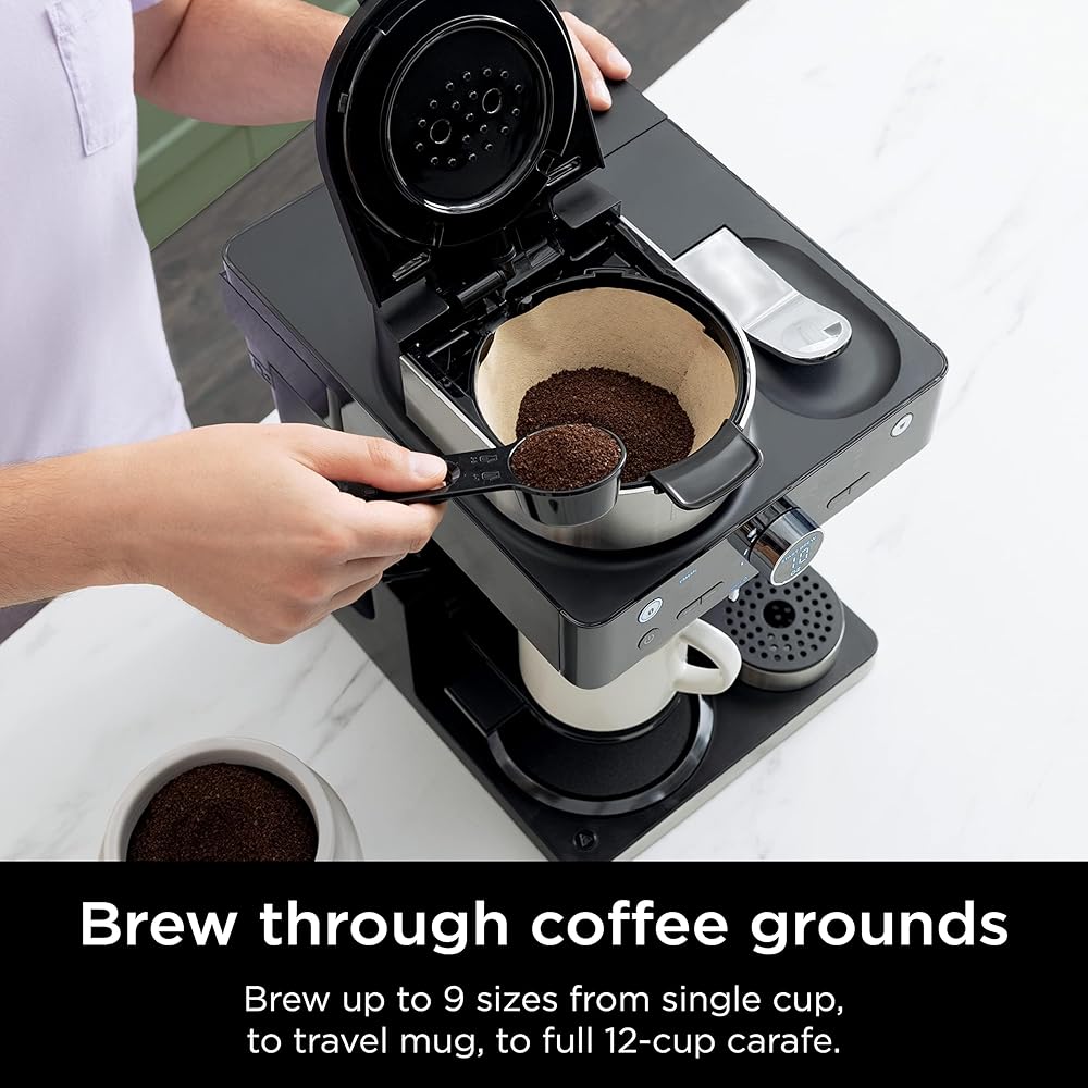 Ninja Espresso & Coffee Maker & Barista System, 3 Espresso Brew Styles, Single-Serve Coffee & Nespresso Capsule Compatible, Built-in Frother, Espresso, Cappuccino & Latte Maker, Black, CFN601: Home & Kitchen