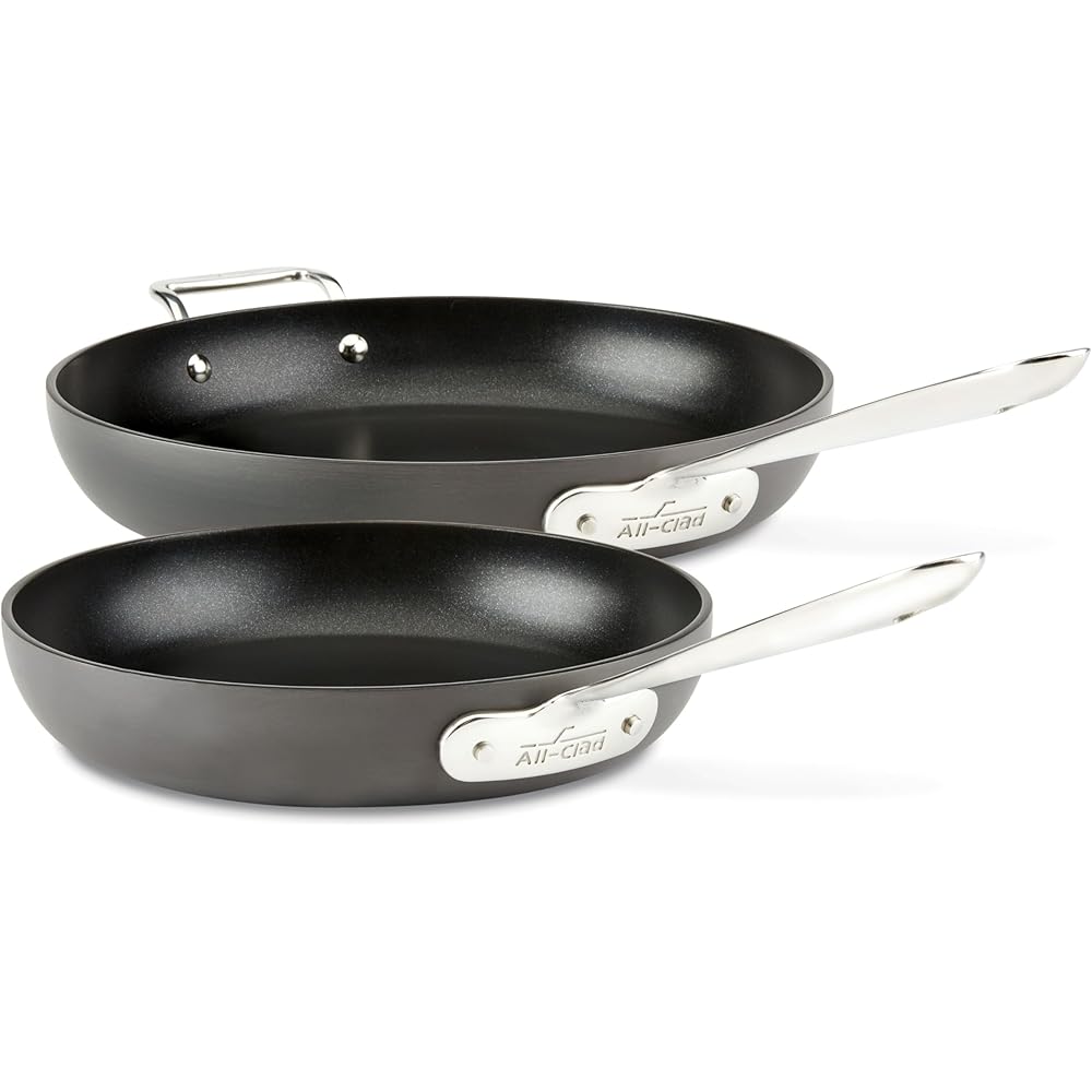 All-Clad E7859064 HA1 Hard Anodized Nonstick Fry Pan Cookware Set, 10 Inch and 12 Inch Fry Pan, 2 Piece, Black: Home & Kitchen