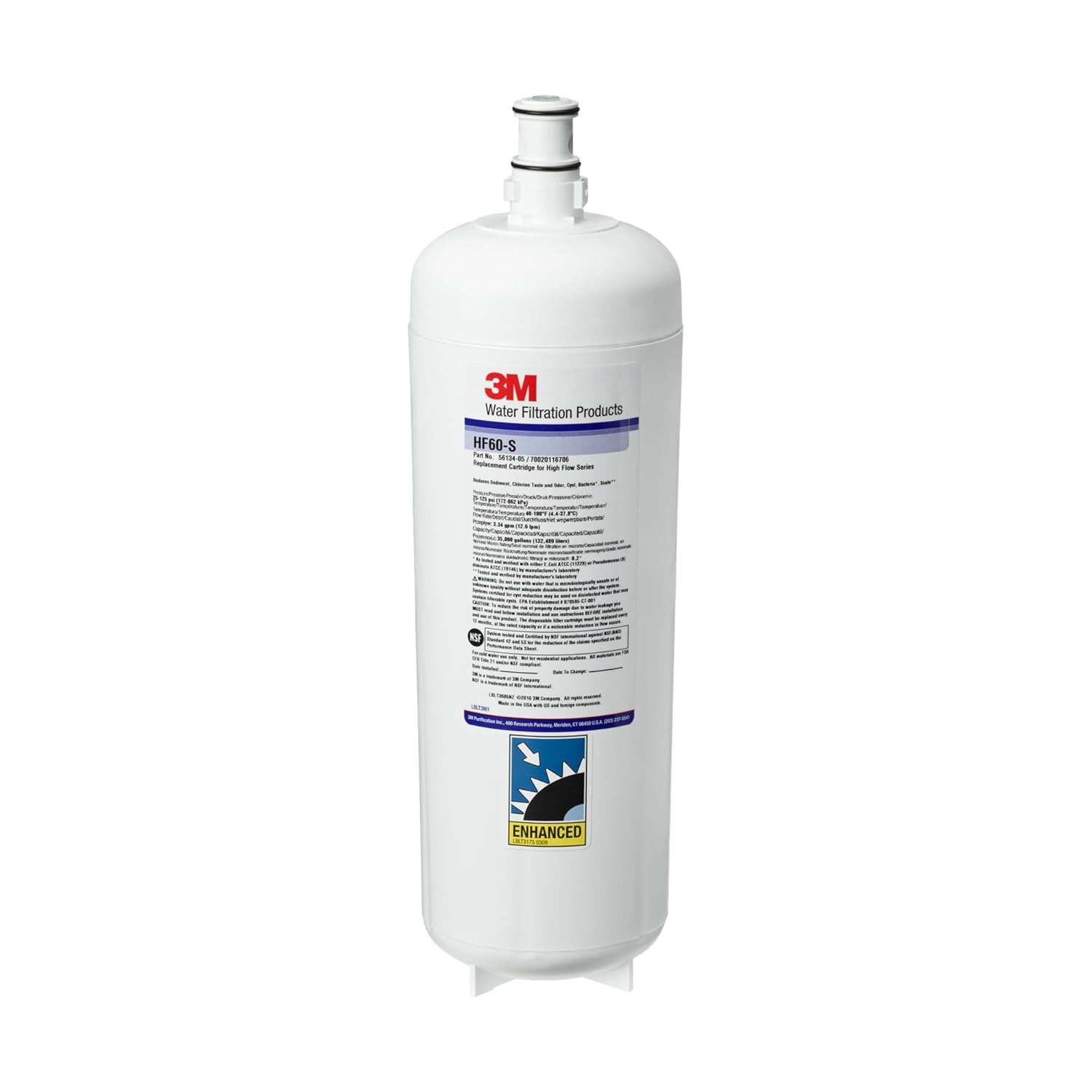 Aqua-Pure Water Filtration Products Replacement Cartridge for Commercial Ice Maker Machines HF60-S for High Flow Series ICE160-S & ICE260-S, Reduces Bacteria, Sediment, Chlorine Taste and Odor : Appliances
