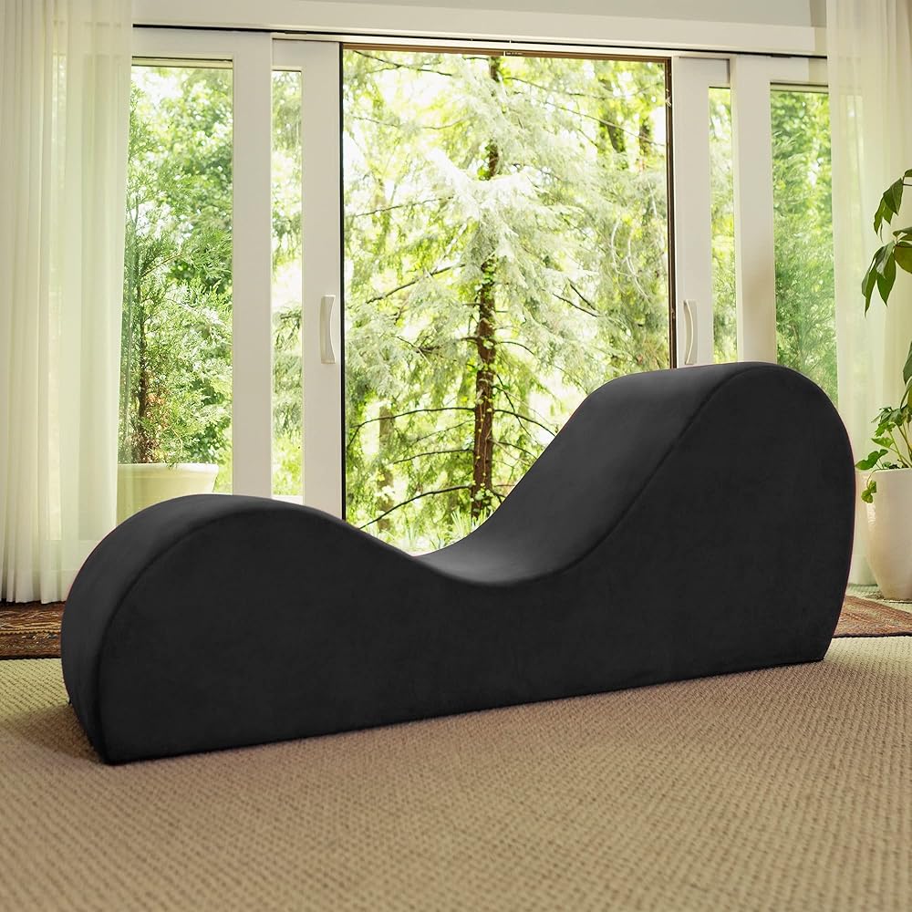 Avana Sleek Chaise Lounge for Yoga - Made in The USA - Great for Stretching, Relaxation, Exercise & More, 60D x 18W x 26H Inch, Black : Home & Kitchen