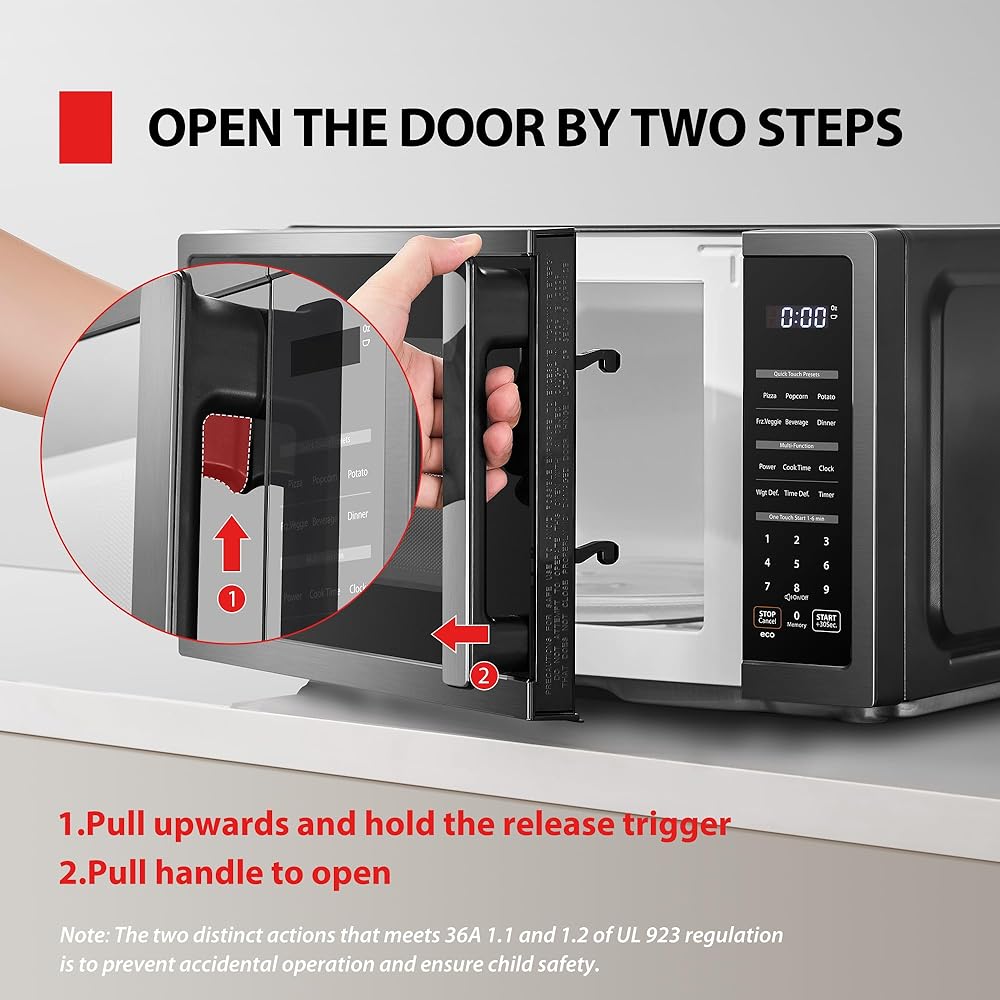 TOSHIBA ML4-EM09PA(BS) Small Countertop Microwave Oven with 6 Auto Menus, Mute Function, Child Lock, Kitchen Essentials for Dorm, 0.9 Cu Ft, 10.6 Inch Removable Turntable, 900W, Black Stainless Steel : Office Products