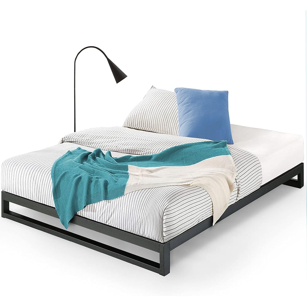 ZINUS Trisha 7 Inch Metal Platform Bed Frame, Wood Slat Support, No Box Spring Needed, Easy Assembly, Queen, Black : Home & Kitchen