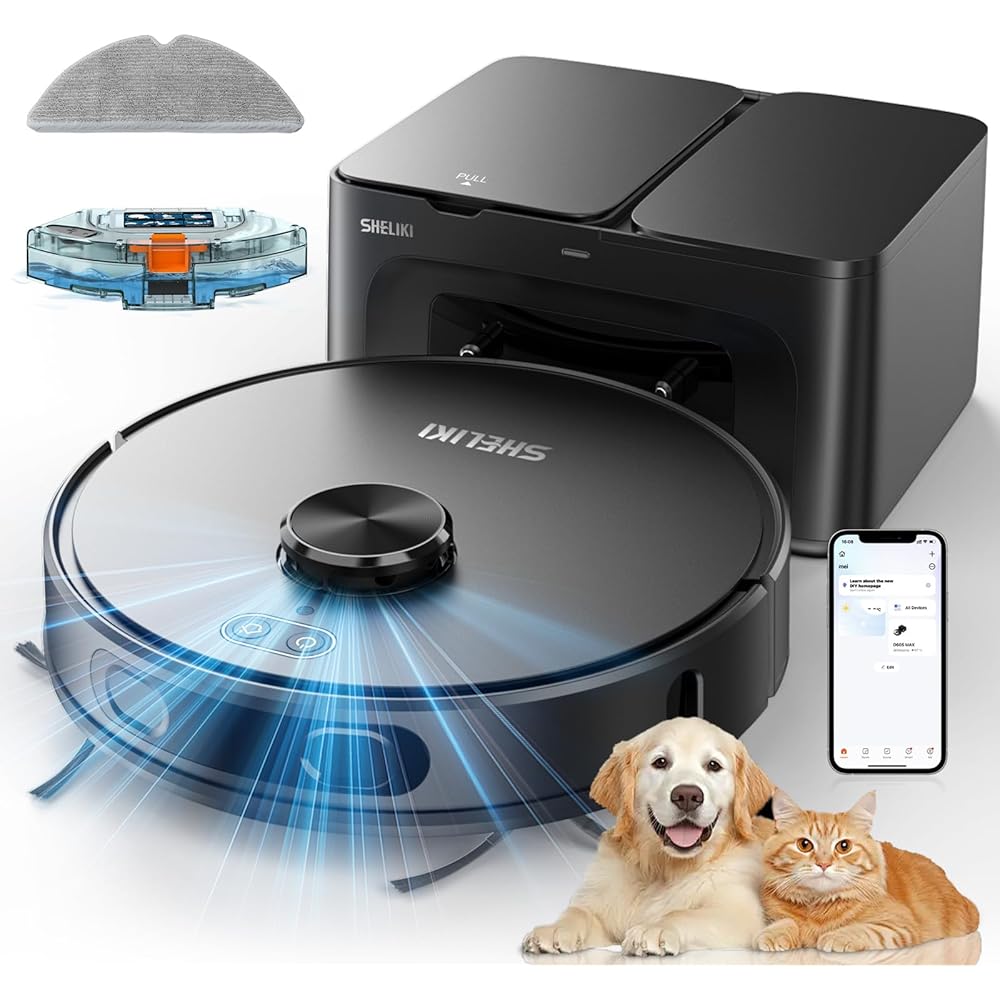- Robot Vacuum and Mop, 3-in-1 Robotic Vacuums Cleaner with LiDAR Navigation Smart Mapping & Max Strong 6000Pa Suction, Self Emptying Bases for 70 Days, WiFi/App/Alexa Voice Control, Obstacle Avoidance