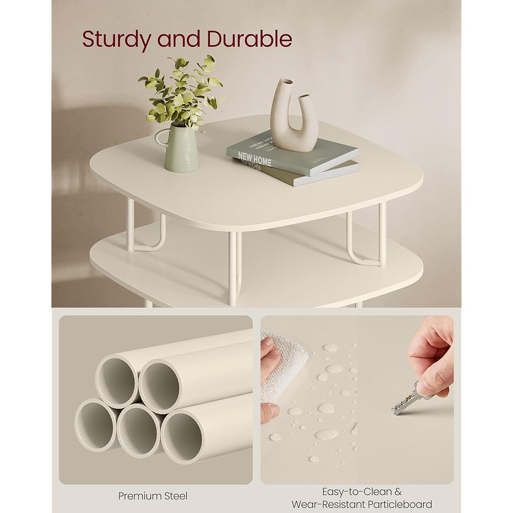 VASAGLE 7-Tier Shoe Rack, Rotating Shoe Rack Tower, Shoe Closet Organizer, Shoe Shelf, 28-35 Pairs, 23.6 x 23.6 x 47.2 Inches, for Entryway, Living Room, Closet, Cream White ULBS041W01 : Home & Kitchen