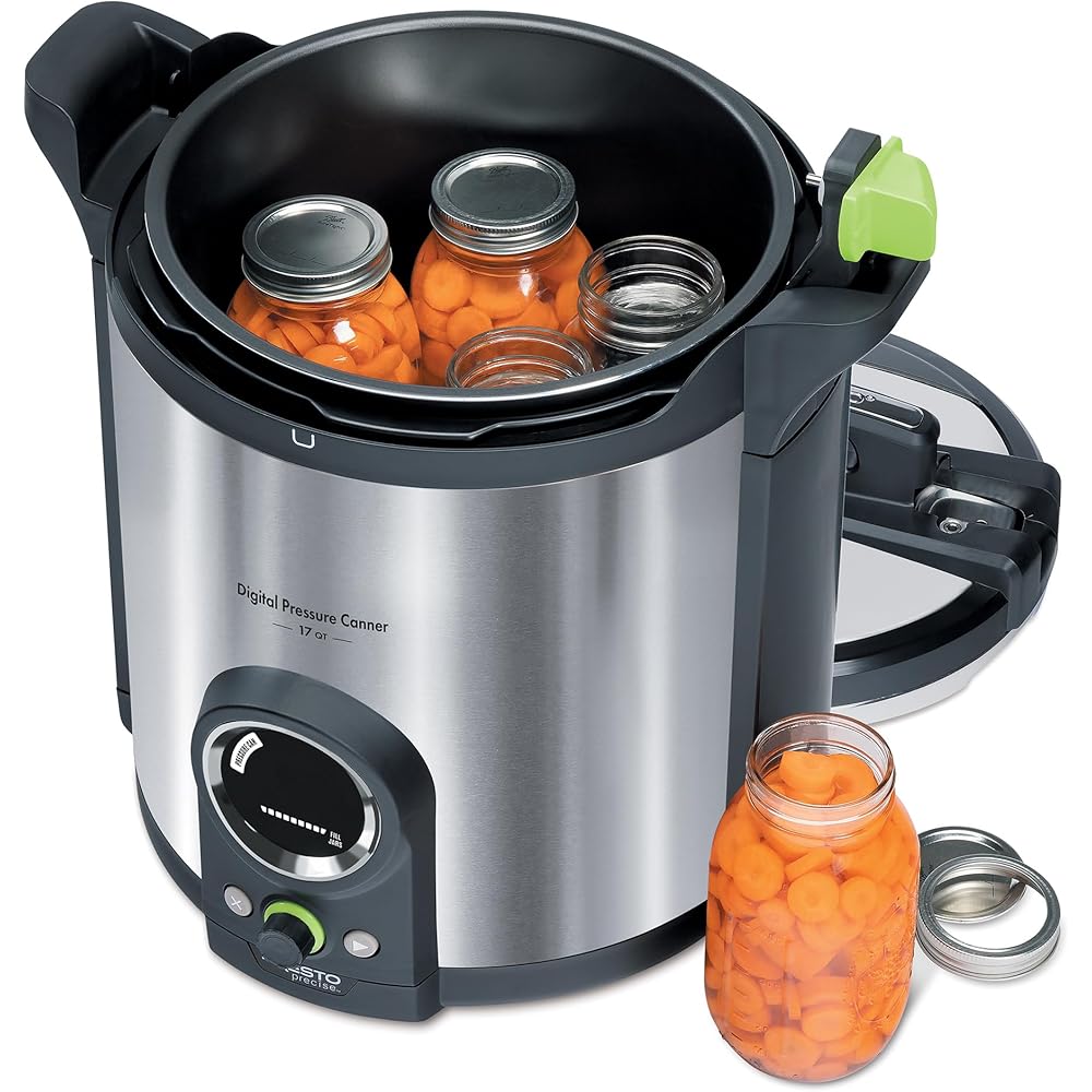 Presto 02152 17-Quart Digital Pressure Canner - Digital Display, Waterbath Capable, 10 Built-In Safety Features, Recipe Book, Stainless Steel: Home & Kitchen