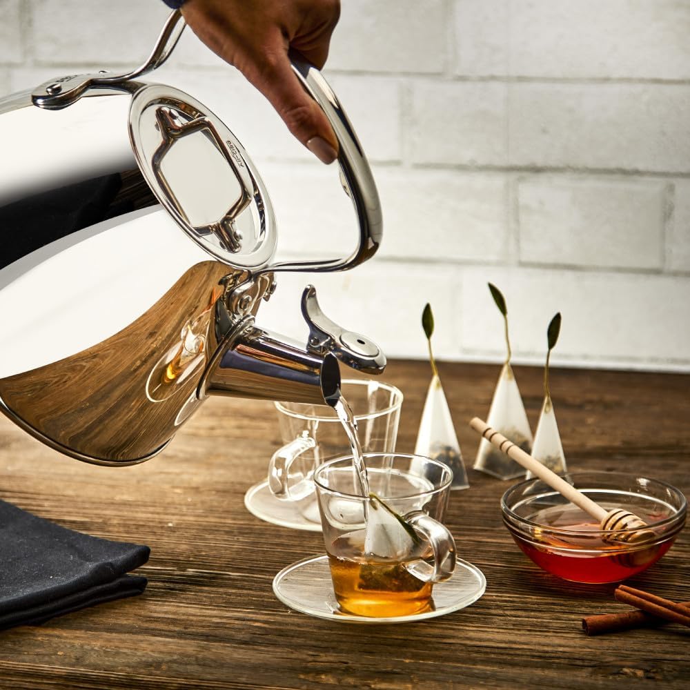 All-Clad Specialty Stainless Steel Tea Kettle 2 Quart Induction Pots and Pans, Cookware Silver: Home & Kitchen