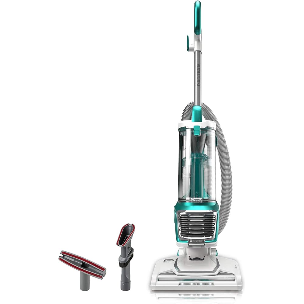 - Kenmore Bagless Upright Vacuum 2-Motor Power Suction Lightweight Carpet Cleaner with 10’Hose, HEPA Filter, 2 Cleaning Tools for Pet Hair, Hardwood Floor, Green, 2 Liters