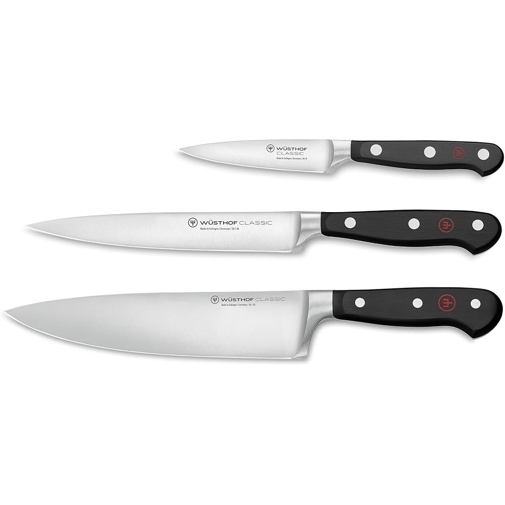 WÜSTHOF Classic 3-Piece Chef's Knife Set, Black: Home & Kitchen