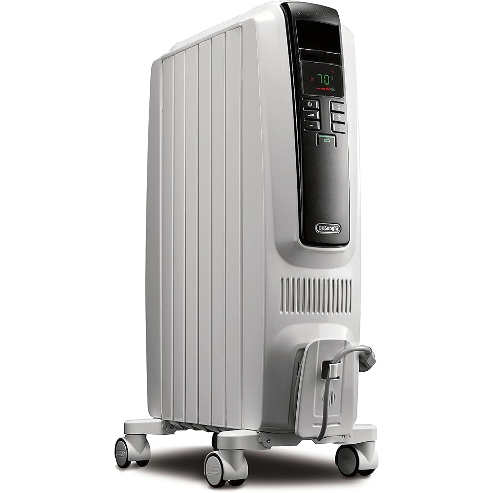 De'Longhi Dragon Digital Oil Filled Radiator Heater, 1500W Electric Space Heater for indoor use, programmable timer, Energy Saving, full room heater with safety features TRD40615E : Home & Kitchen