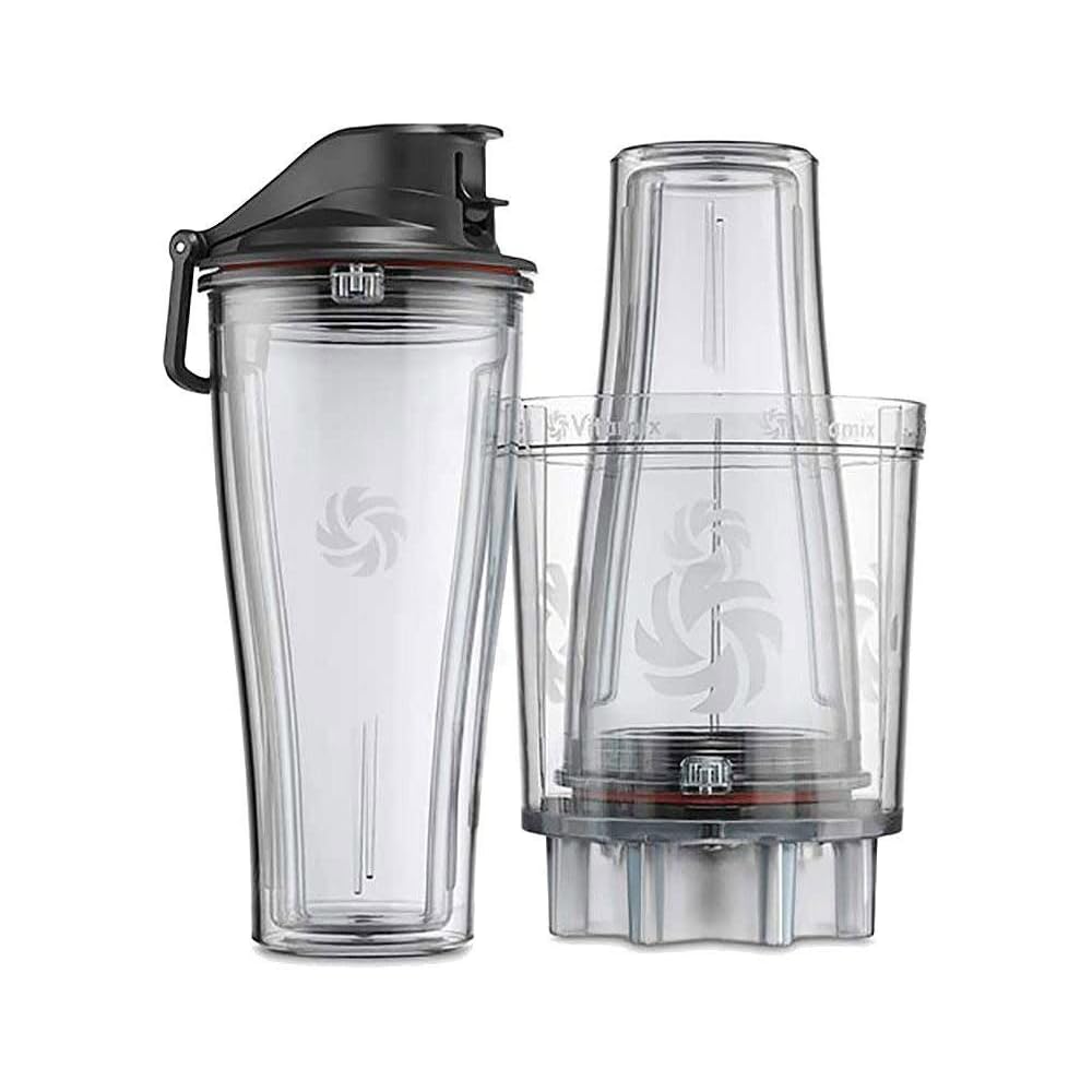 Vitamix Personal Cup Adapter, BPA-Free, Dishwasher Safe, Two 20oz Cups, Two Lids and One Adapter, Clear : Home & Kitchen