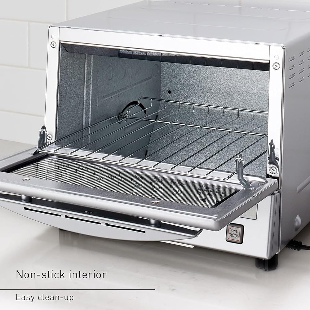 Panasonic FlashXpress Toaster Oven Countertop, 4-Slice Compact Size with Double Infrared Heating, 6 Auto Cook Options and Precise Temperature Control, 1300W - NB-G110P (Silver): Home & Kitchen