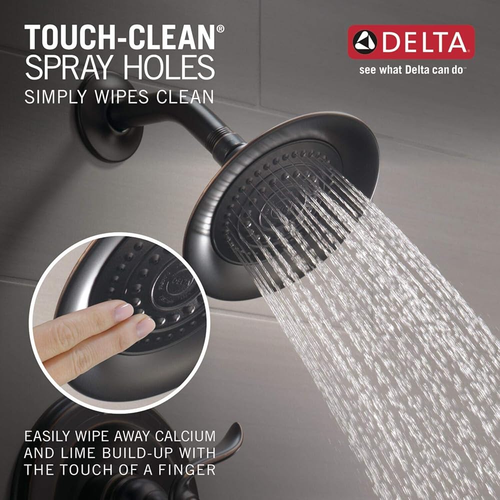 Delta Windemere 14 Series Bathtub and Shower Faucet Set, Oil Rubbed Bronze Shower Head and Handle Set, Valve Trim Kit, Oil Rubbed Bronze BT14496-OB (Valve Not Included) - Bathtub And Showerhead Faucet Systems -