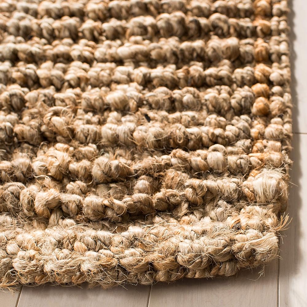 SAFAVIEH Natural Fiber Collection Area Rug - 9' x 12', Natural, Handmade Chunky Textured Jute 0.75-inch Thick, Ideal for High Traffic Areas in Living Room, Bedroom (NF447A) : Home & Kitchen