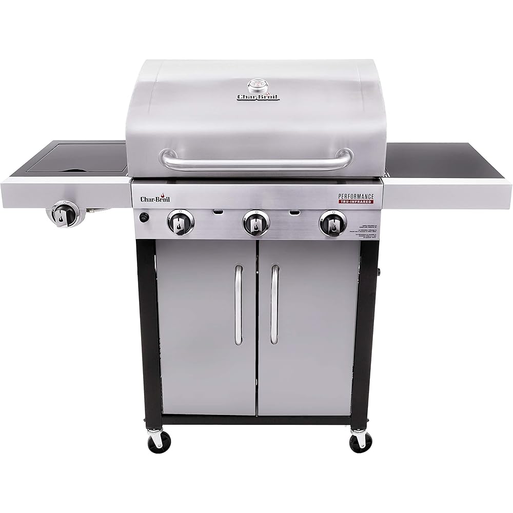 Char-Broil® Performance Series™ TRU-Infrared Cooking Technology 3-Burner with Side Burner Cabinet Style Propane Gas Stainless Steel Grill - 463371719
