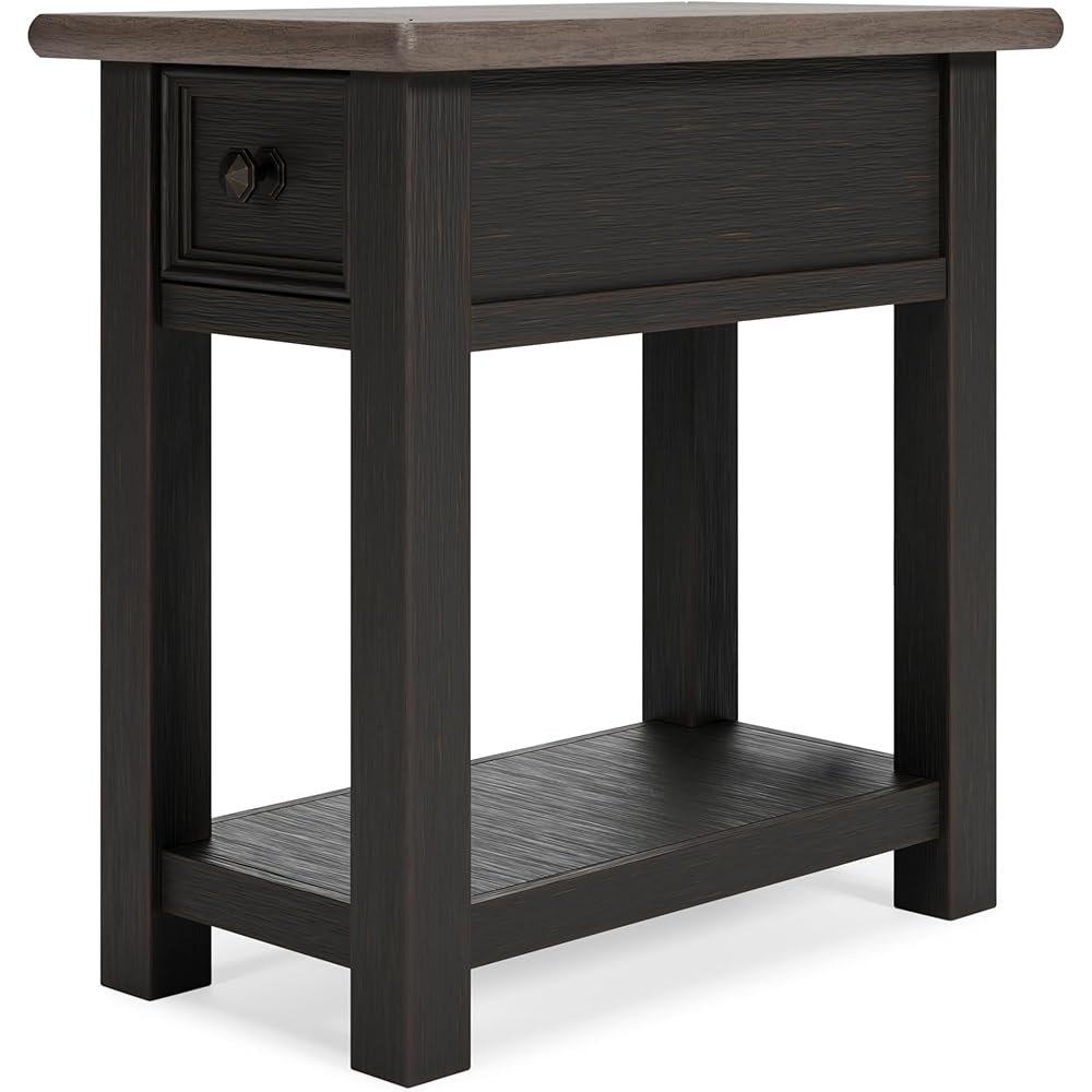 Signature Design by Ashley Tyler Creek Chair Side End Table, Light Brown & Whitewash : Home & Kitchen