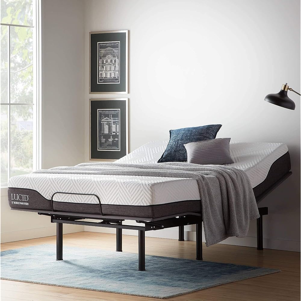 Lucid L150 Adjustable Base 鈥?Bed Frame with Head and Foot Incline 鈥?Wireless Remote Control 鈥?Premium Quiet Motor, Queen size : Home & Kitchen