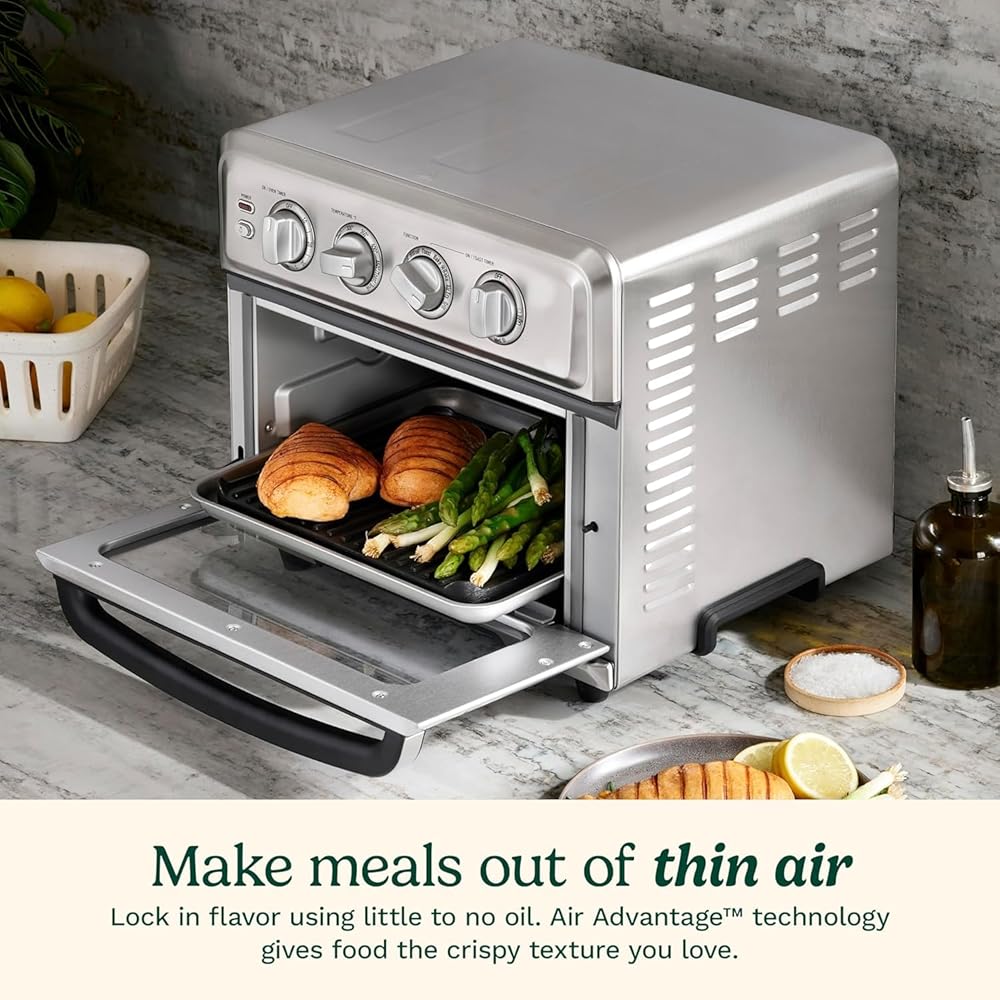 Cuisinart Air Fryer Toaster Oven with Grill, 1800W 8-1 Air Fryer Oven with Bake, Convection Bake, Grill, Broil and Warm Options, Large Capacity, 60-Minute Timer, TOA-70, Stainless Steel : Home & Kitchen