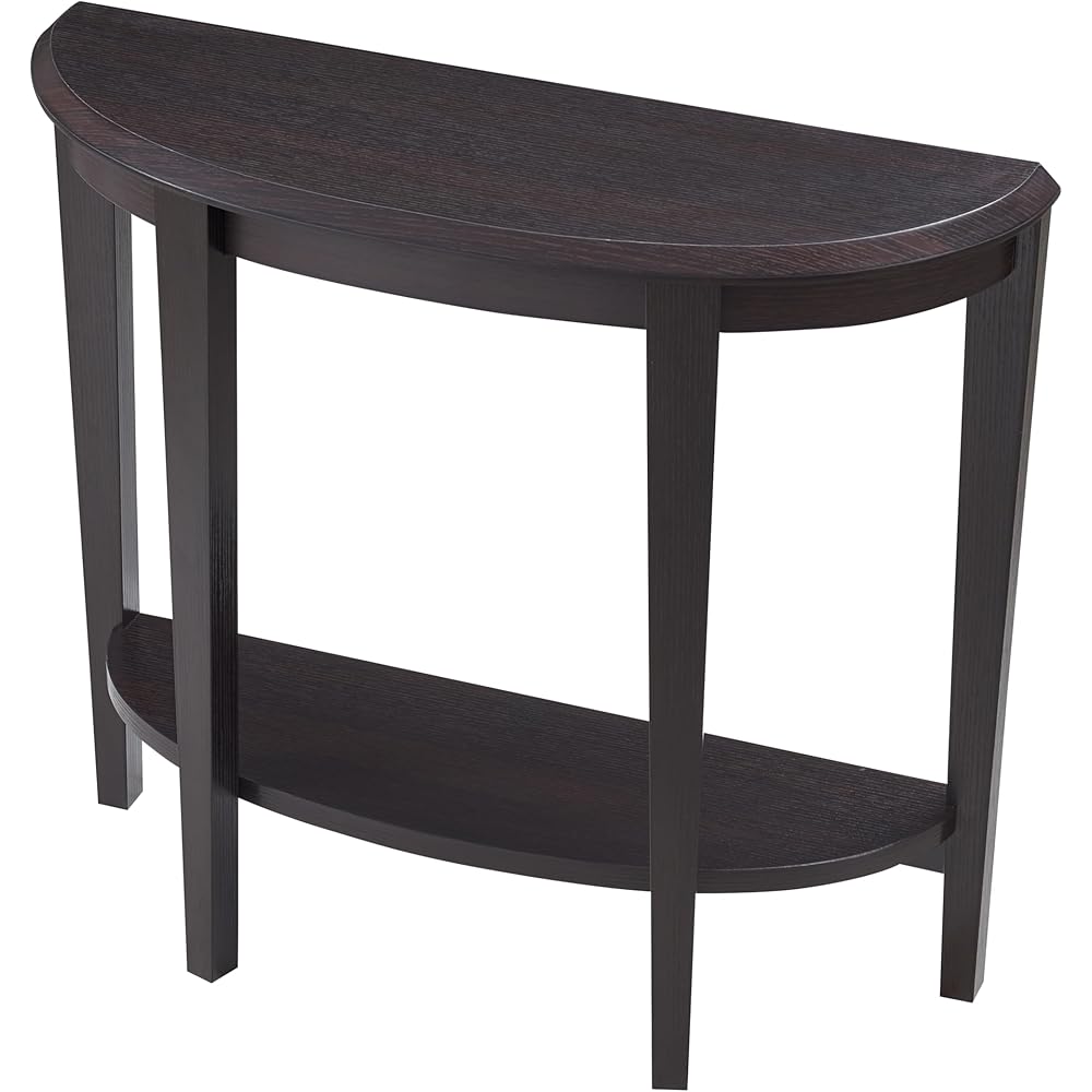 HOMES: Inside + Out Payne Modern Half Moon Accent Console Table with Storage Shelf, Decorative Entryway Furniture for Living Room, Hallway, Entrance, Small Spaces, Cappuccino : Home & Kitchen