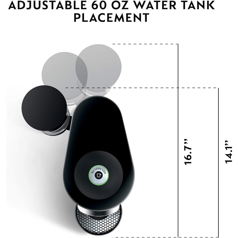 Nespresso VertuoPlus Deluxe Coffee and Espresso Machine Bundle with Aeroccino Milk Frother by De'Longhi, Black: Home & Kitchen