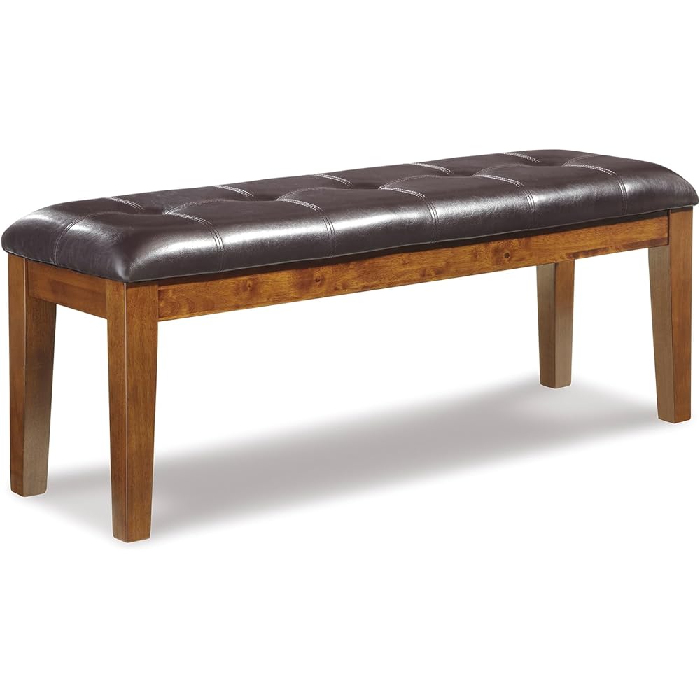 - Signature Design by Ashley Ralene Tufted Upholstered Dining Room Bench, Medium Brown - Table Benches