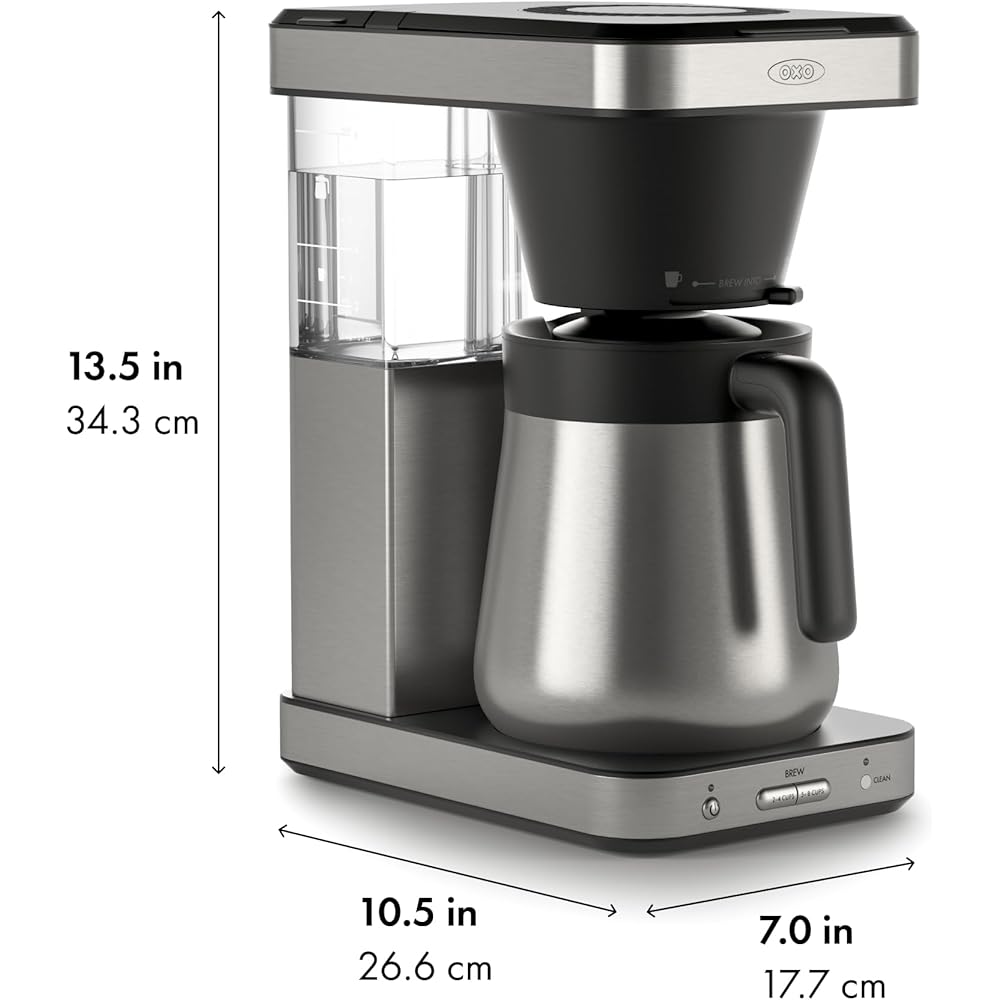 OXO Brew 8-Cup Coffee Maker - Single-Serve & Carafe, Thermal Stainless Steel, SCA Certified: Home & Kitchen