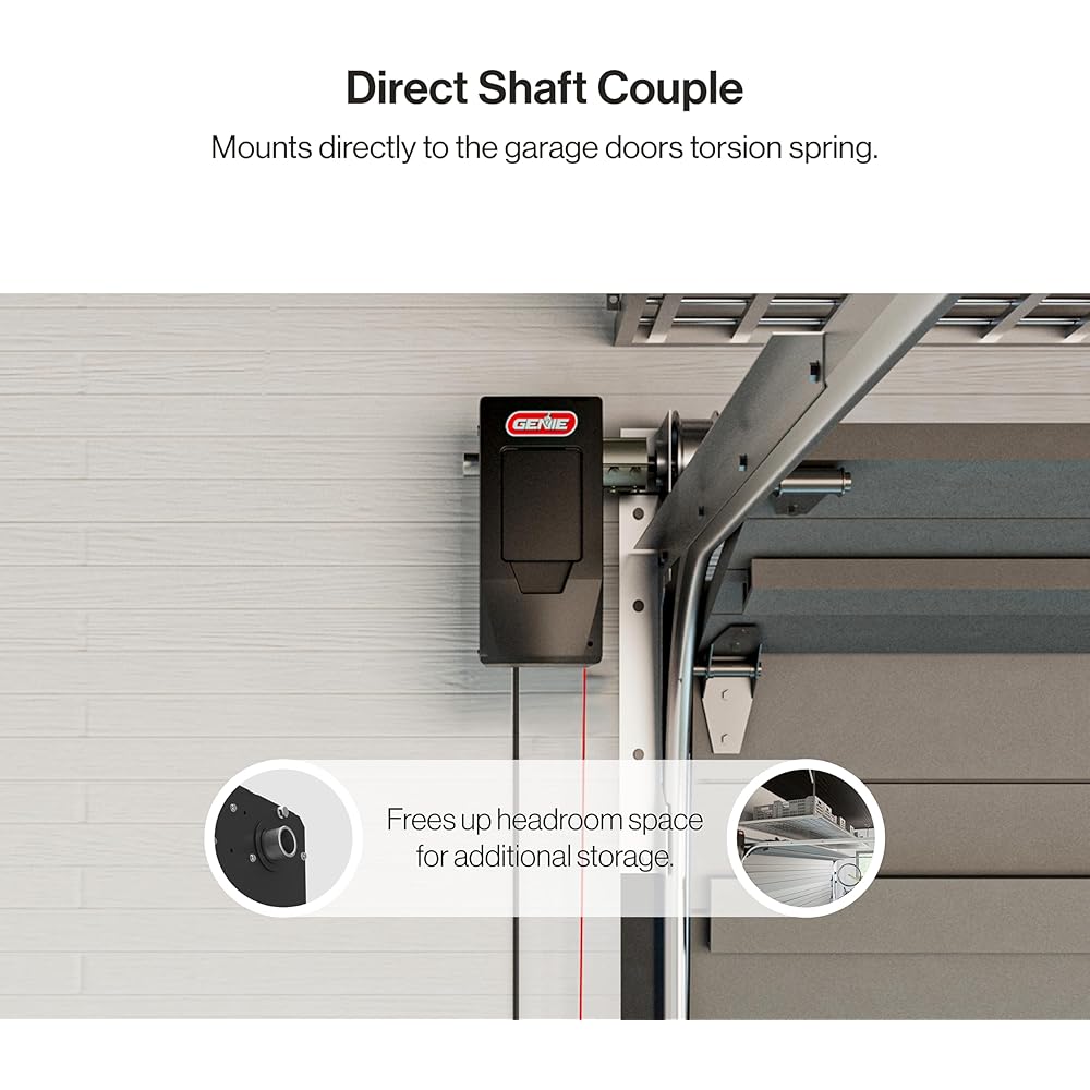 Genie 6072H-O Residential Wall Mounted Garage Door Opener, Black -