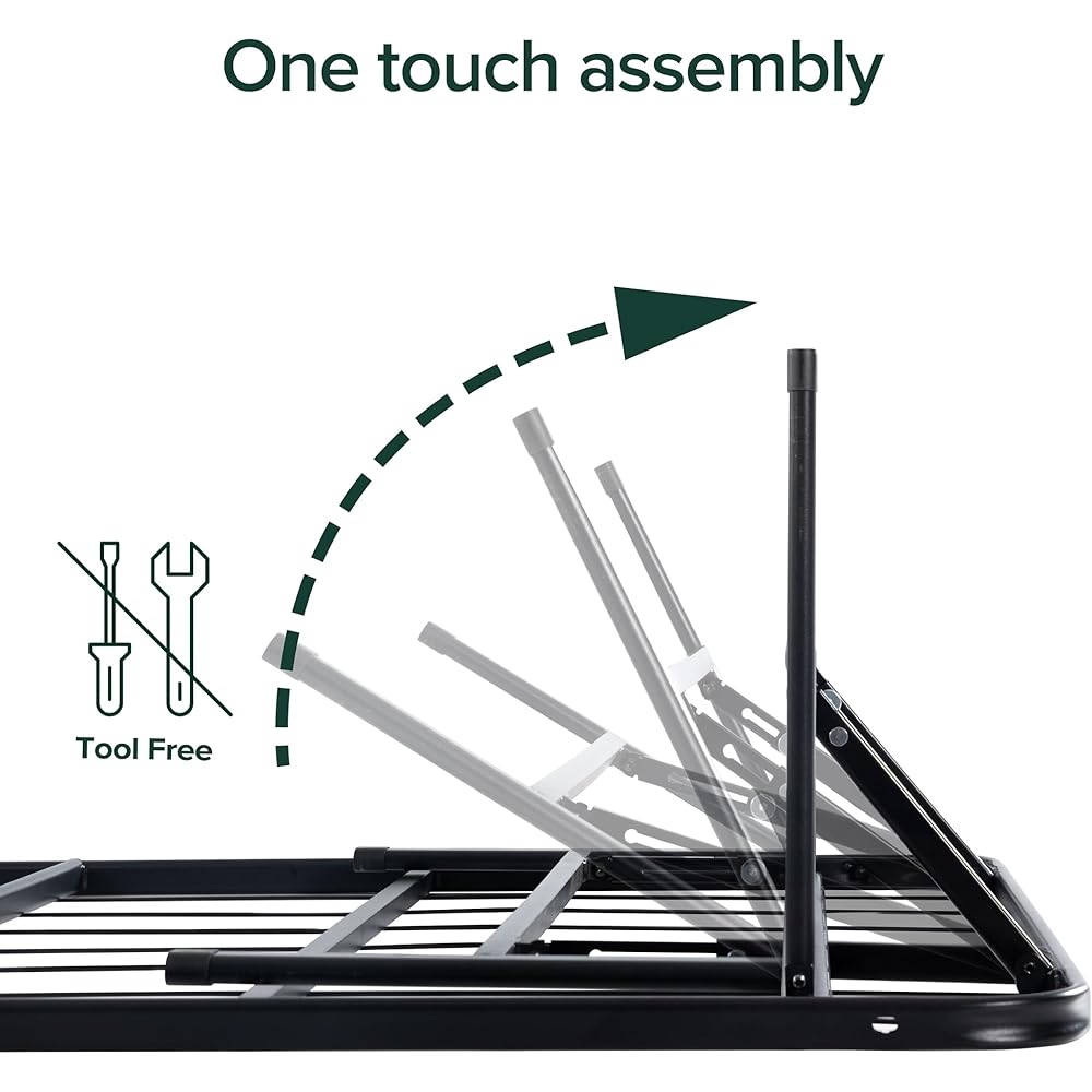 ZINUS SmartBase Tool-Free Assembly Mattress Foundation, 14 Inch Metal Platform Bed Frame, No Box Spring Needed, Sturdy Steel Frame, Underbed Storage, Queen : Home & Kitchen