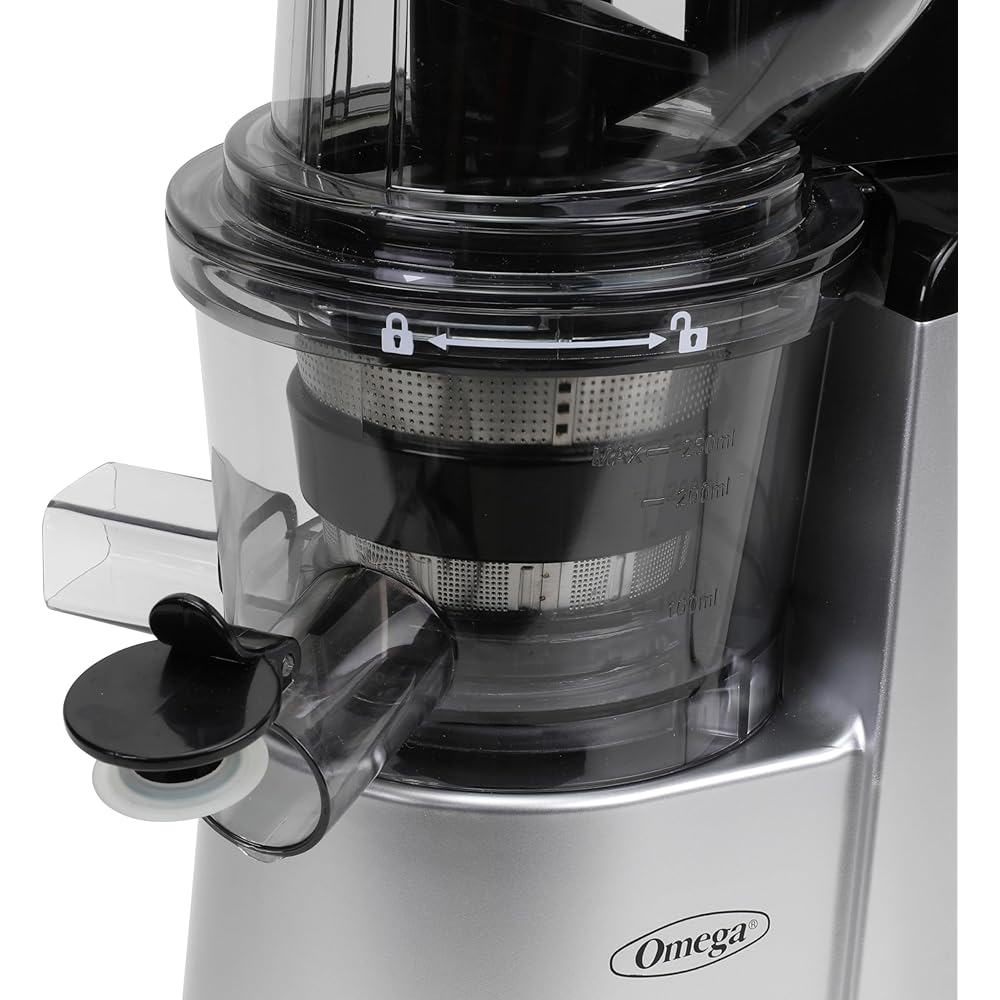 Omega Wide Mouth Juicer Compact Vertical Cold Press Vegetable and Fruit Juice Extractor with 3-Inch Hopper 2-Speed Slow Juicing with Space Saving Design, 120-Watts, Black: Home & Kitchen
