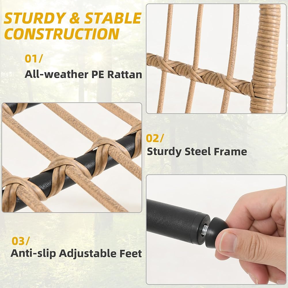 DWVO Wicker Patio Loveseat, All-Weather Rattan 2-Seat Sofa with Cushions & Lumbar Pillows, Outdoor Patio Furniture Set for Patio, Balcony, Backyard, Deck, Poolside (Grey) : Automotive