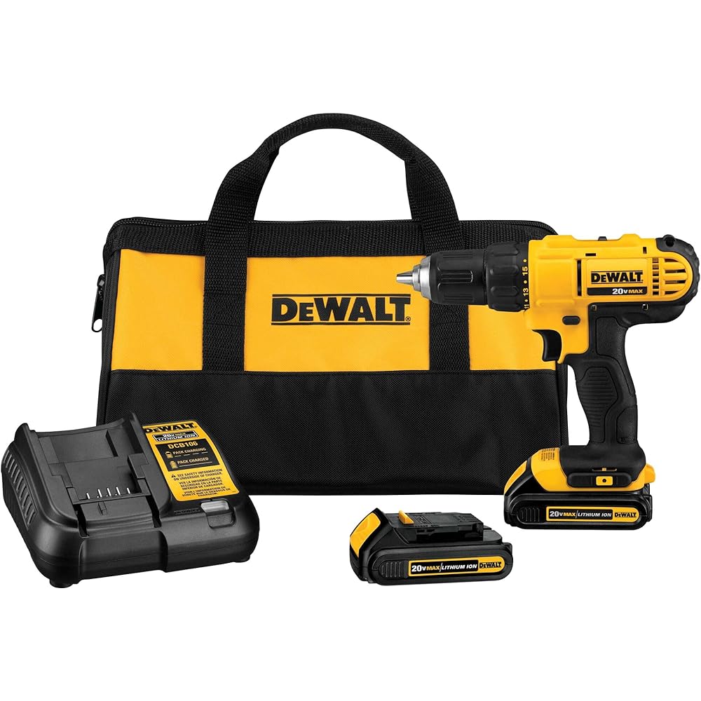 DEWALT 20V Max Cordless Drill/Driver Kit, 2 Batteries and Charger Included (DCD771C2) : Tools & Home Improvement