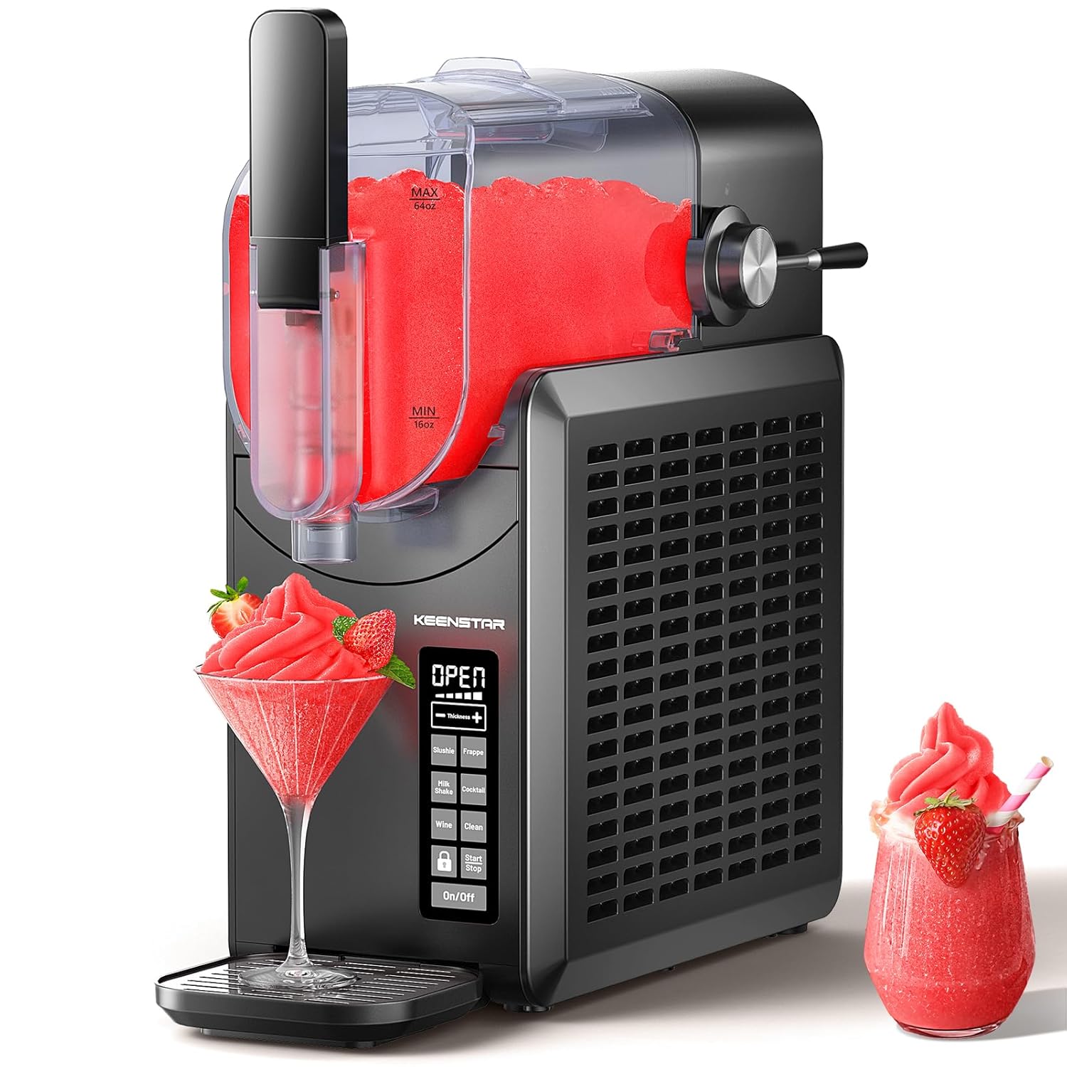 KEENSTAR 88oz Slushie Machine, Slushy Machine for Home with 5 Preset Programs, No Ice Needed, Frozen Drink Maker with Self-Cleaning for Frozen Margaritas, Frappés, Milkshake & More : Industrial & Scientific