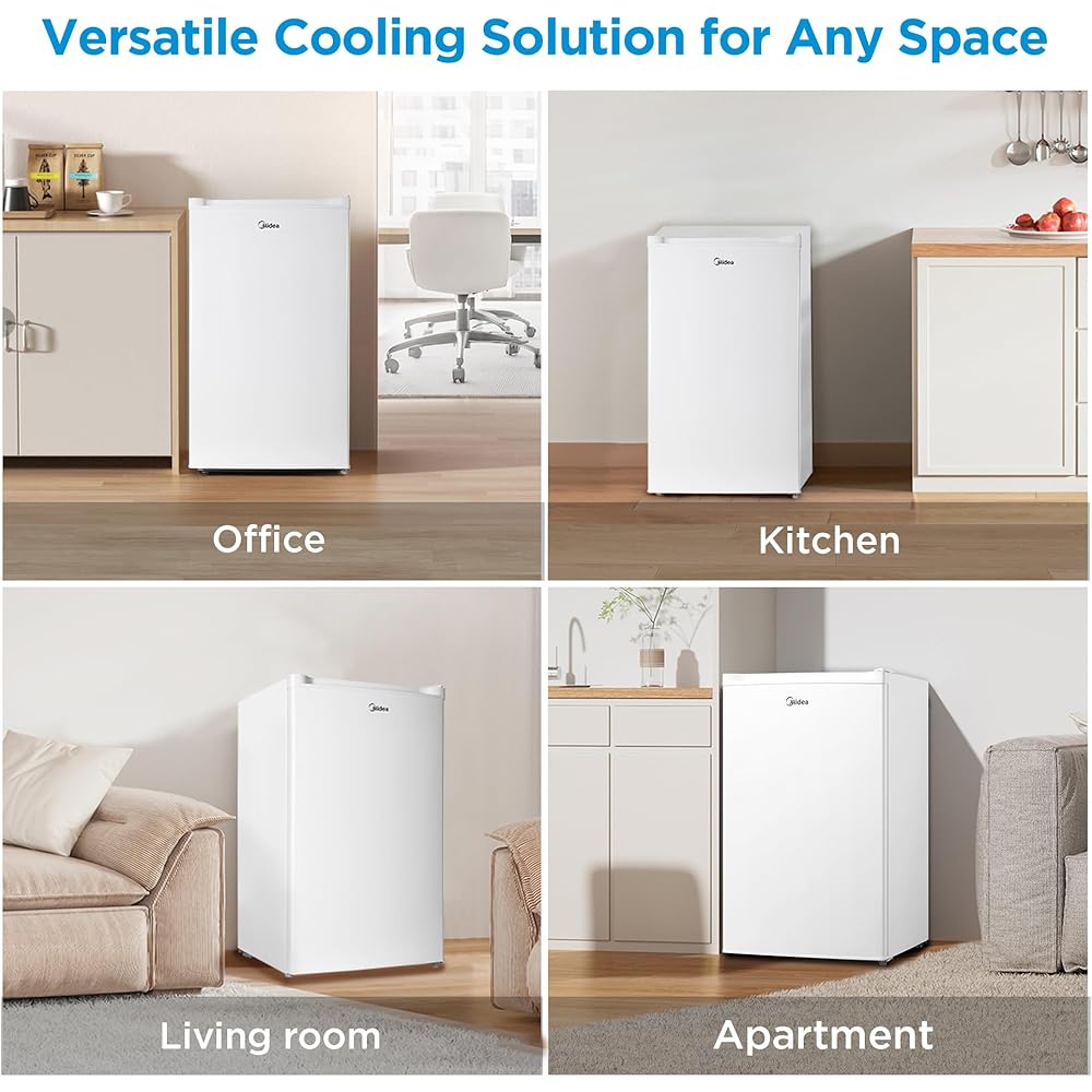 Midea WHS-109FW1 Upright Freezer, 3.0 Cubic Feet, White