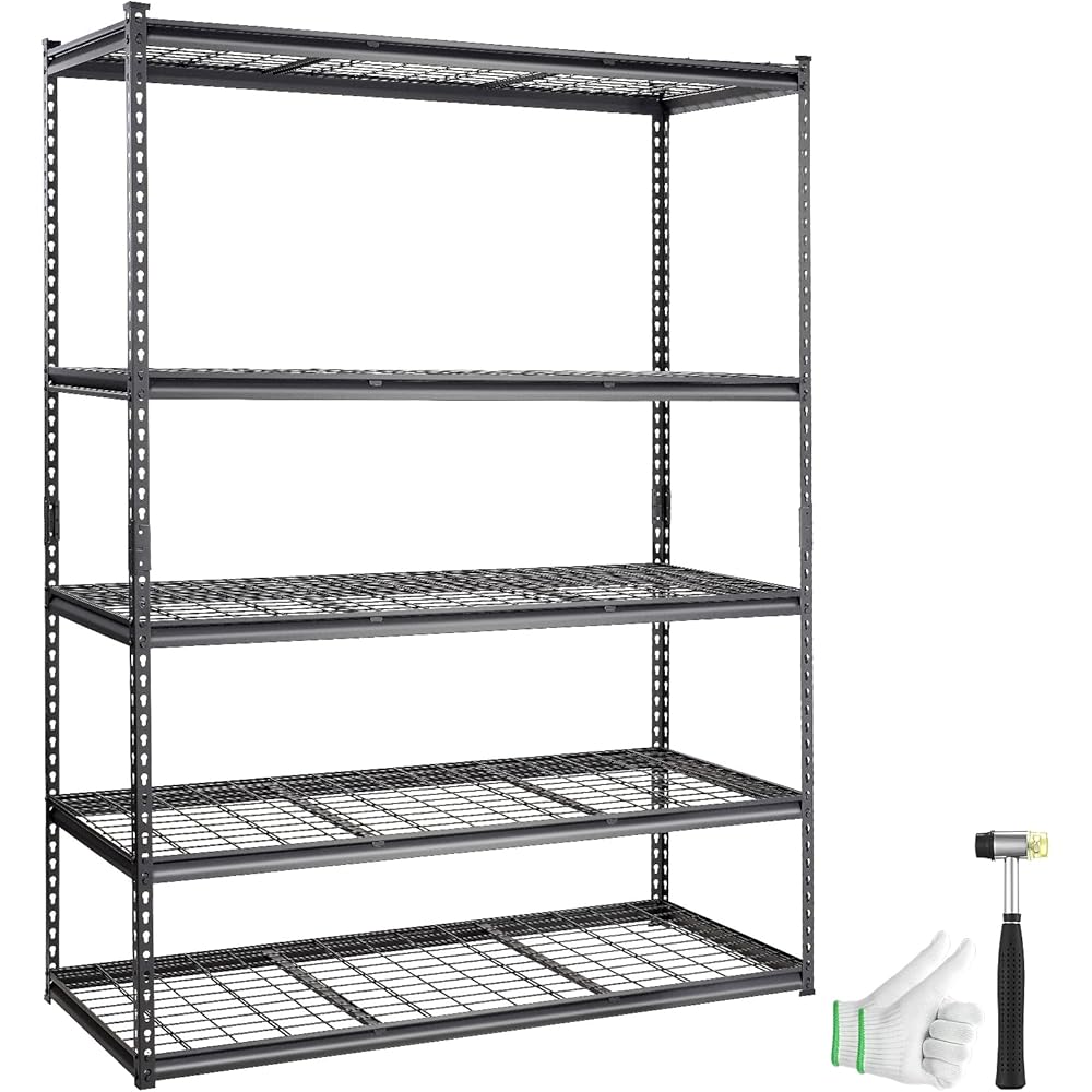 VEVOR Storage Shelving Unit, 5-Tier Adjustable Storage Shelves, 60