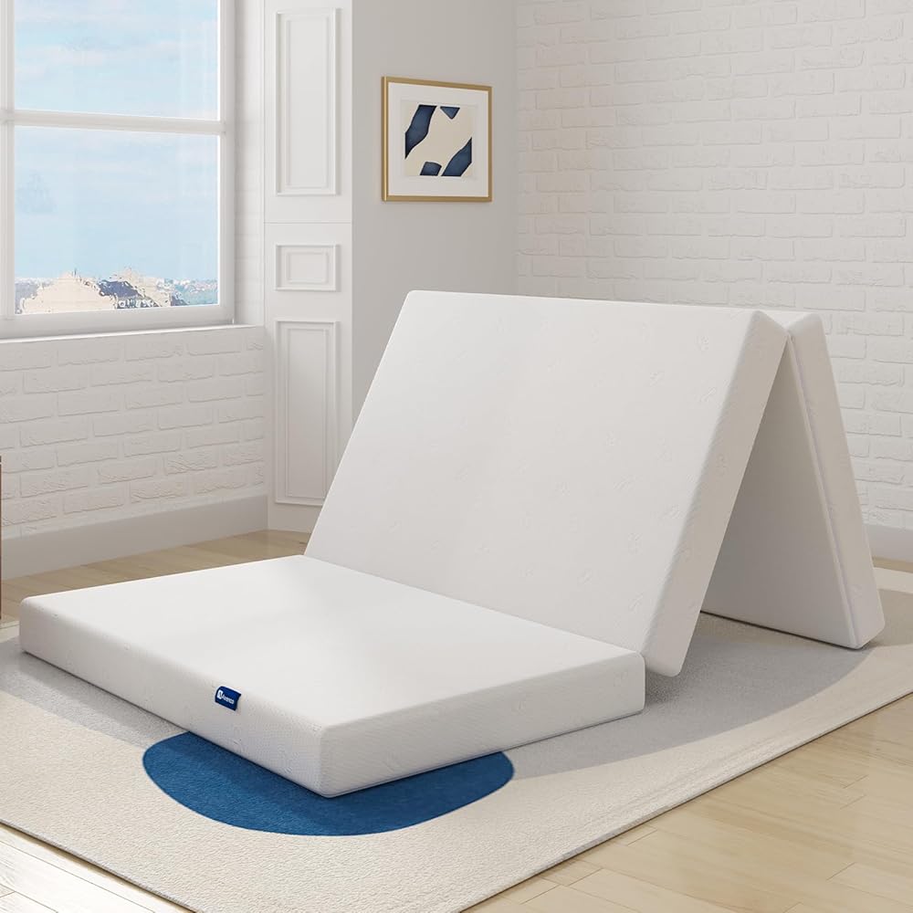 Avenco Folding Mattress, 4 Inch Trifold Mattress, Queen Size Folding Mattress for Indoor, RV/Camper Van, Travel, Camping, Guest Room-Breathable Cover & Non-Slip Bottom : Home & Kitchen