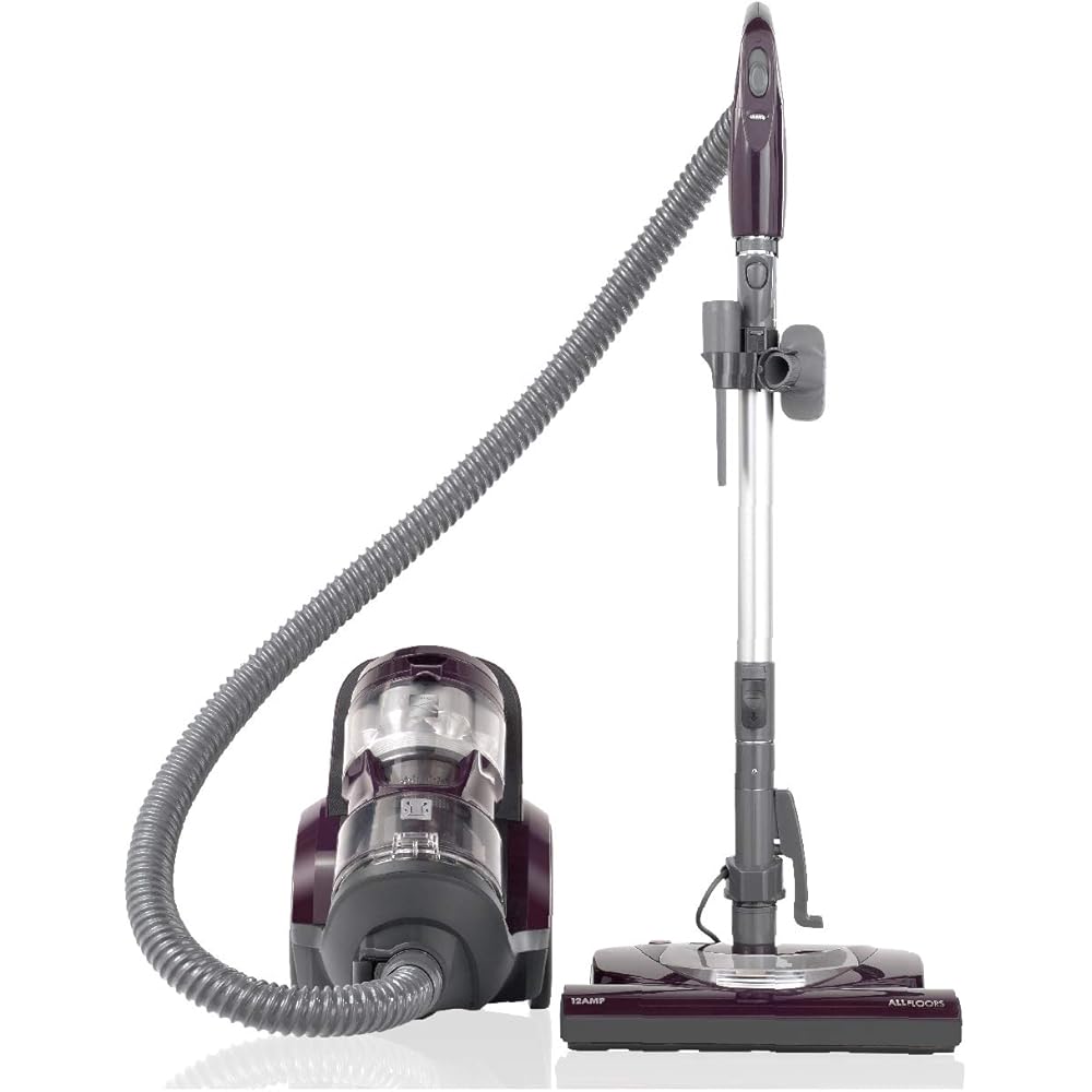 - Kenmore Friendly Lightweight Bagless Compact Canister Vacuum with Pet Powermate, HEPA, Extended Telescoping Wand, Retractable Cord and 2 Cleaning Tools, Eggplant