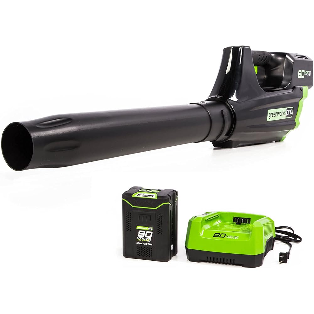 Greenworks 80V (125 MPH / 500 CFM / 75+ Compatible Tools) Cordless Axial Leaf Blower, 2.0Ah Battery and Charger Included : Patio, Lawn & Garden