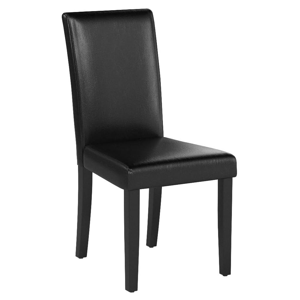 - Yaheetech Dining Chairs Set of 4 PU Leather Upholstered Parsons Dining Chairs with Solid Wood Legs for Kitchen/Living Room/Restaurant, Modern Style, Black - Chairs