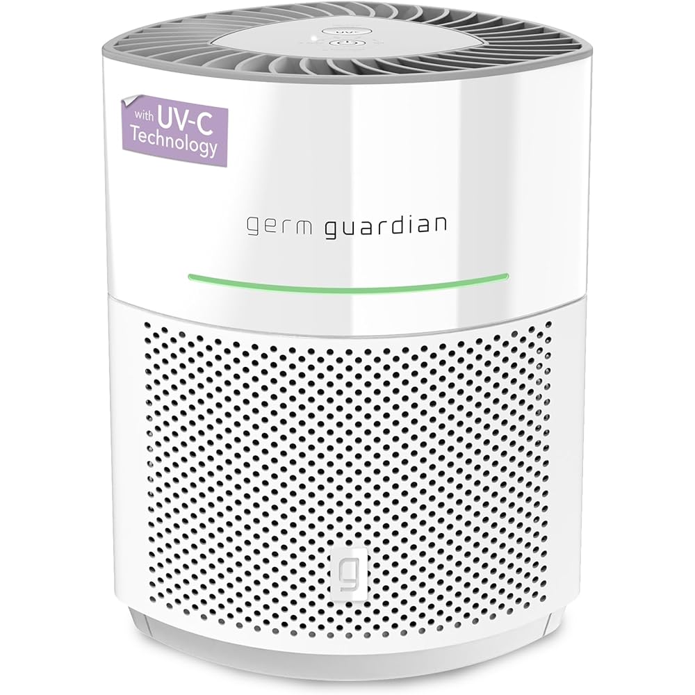 GermGuardian Airsafe+ Air Purifier for Home, for Wildfire Smoke, Pets, Pollen, Odor, Large Rooms Up To 1043 Sq. Ft. with HEPA Pure Air Filter, UV-C Light & Air Quality Sensor, 12
