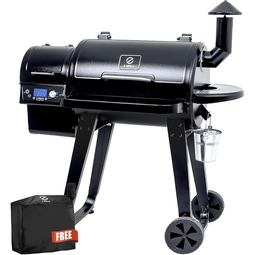 : Z GRILLS ZPG-450A Wood Pellet Grill & Smoker with PID V2.1 Controller, 459 Sq in Cook Area, Meat Probe, Foldbale Shelf, 8 in 1 BBQ Grill Outdoor Auto Temperature Control, Black : Patio, Lawn & Garden
