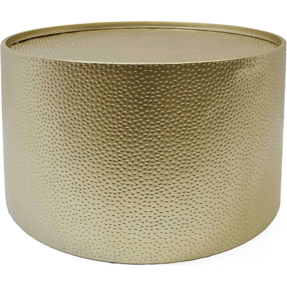 Christopher Knight Home Rache Modern Round Coffee Table with Hammered Iron, Gold, 26. 00” L x 26. 00” W x 17. 00” H : Home & Kitchen