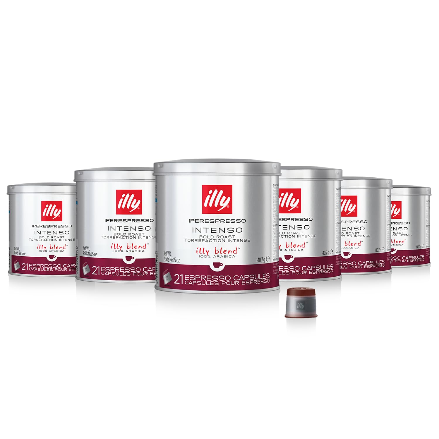 illy Coffee iperEspresso Capsules - Single-Serve Coffee Pods 鈥?Intenso Dark Roast, Notes of Cocoa & Fruit - For iperEspresso Machines 鈥?21 Count, 6 Pack