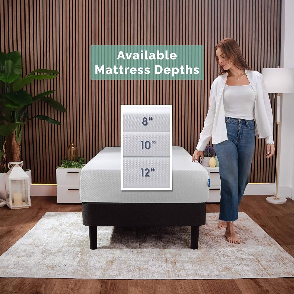 Nestl Green Tea Twin Mattress 8 Inch - Cooling Graphite Memory Foam Twin Mattress for Kids, Fiberglass Free Pressure Relief Supportive Bed in A Box, CertiPur-US Certified : Home & Kitchen